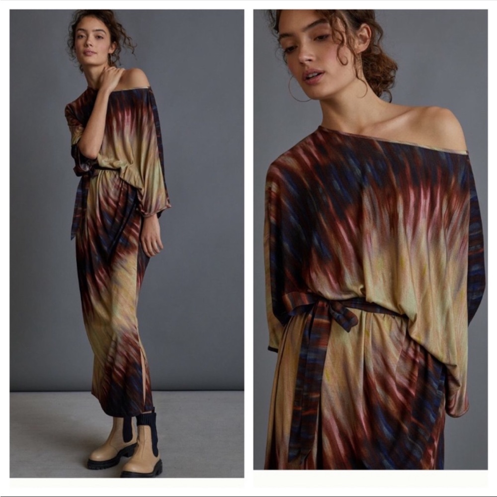 anthropologie X Conditions Apply Parisa Maxi Dress Sz XS The Belt Is Missing